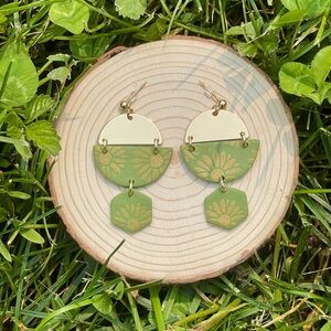 Olive Sun Drop Earrings